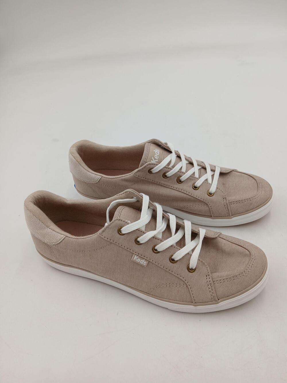 Keds Shoes Womens Beige Canvas Lace Up Sneakers Casual Walking Comfort Size 10